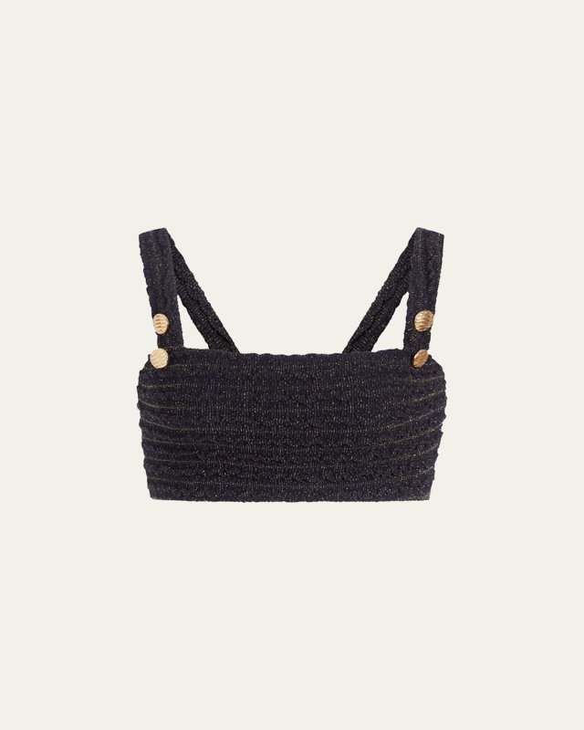 Crinkle Lurex Bralette Bikini Top