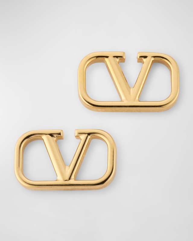 V Logo Stud Earrings