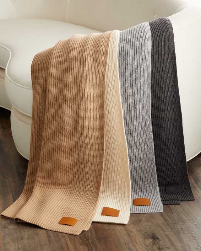 Shaker Stitch Cashmere-Blend Throw Blanket