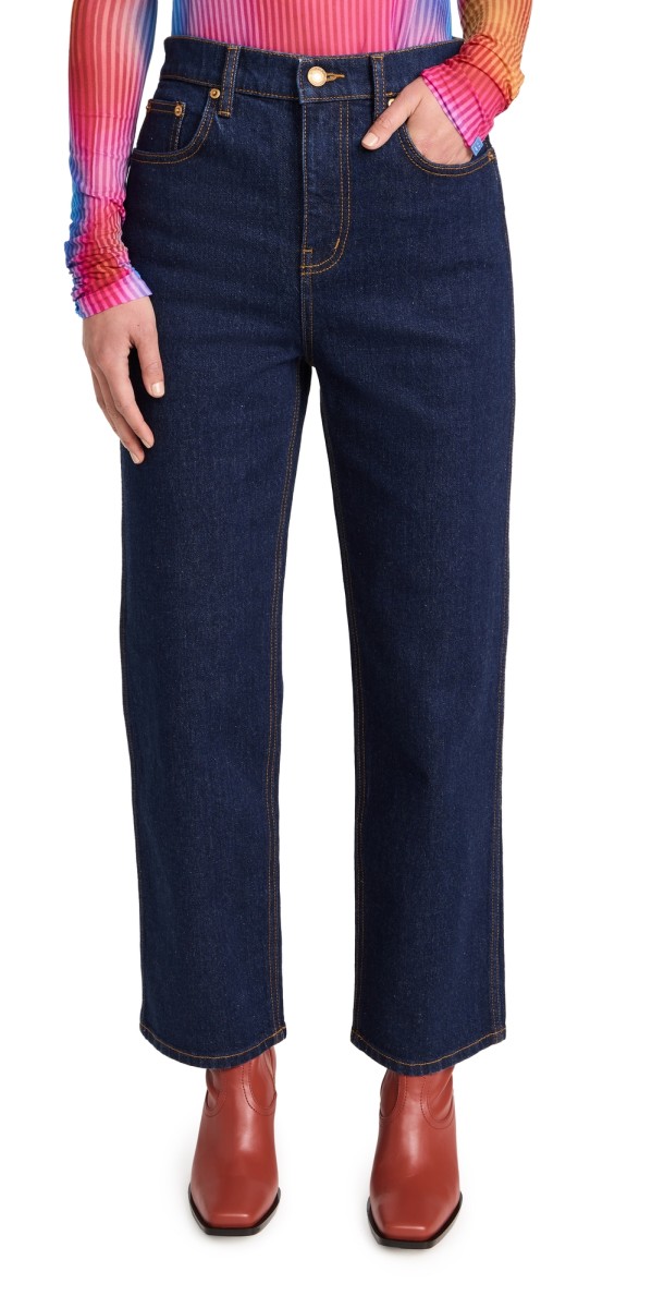 Tory Burch High-Rise Straight Jeans Indigo