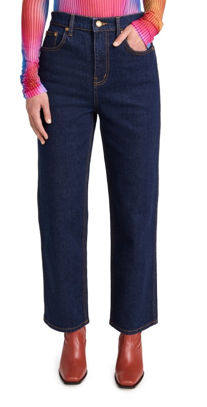 Tory Burch High-Rise Straight Jeans Indigo