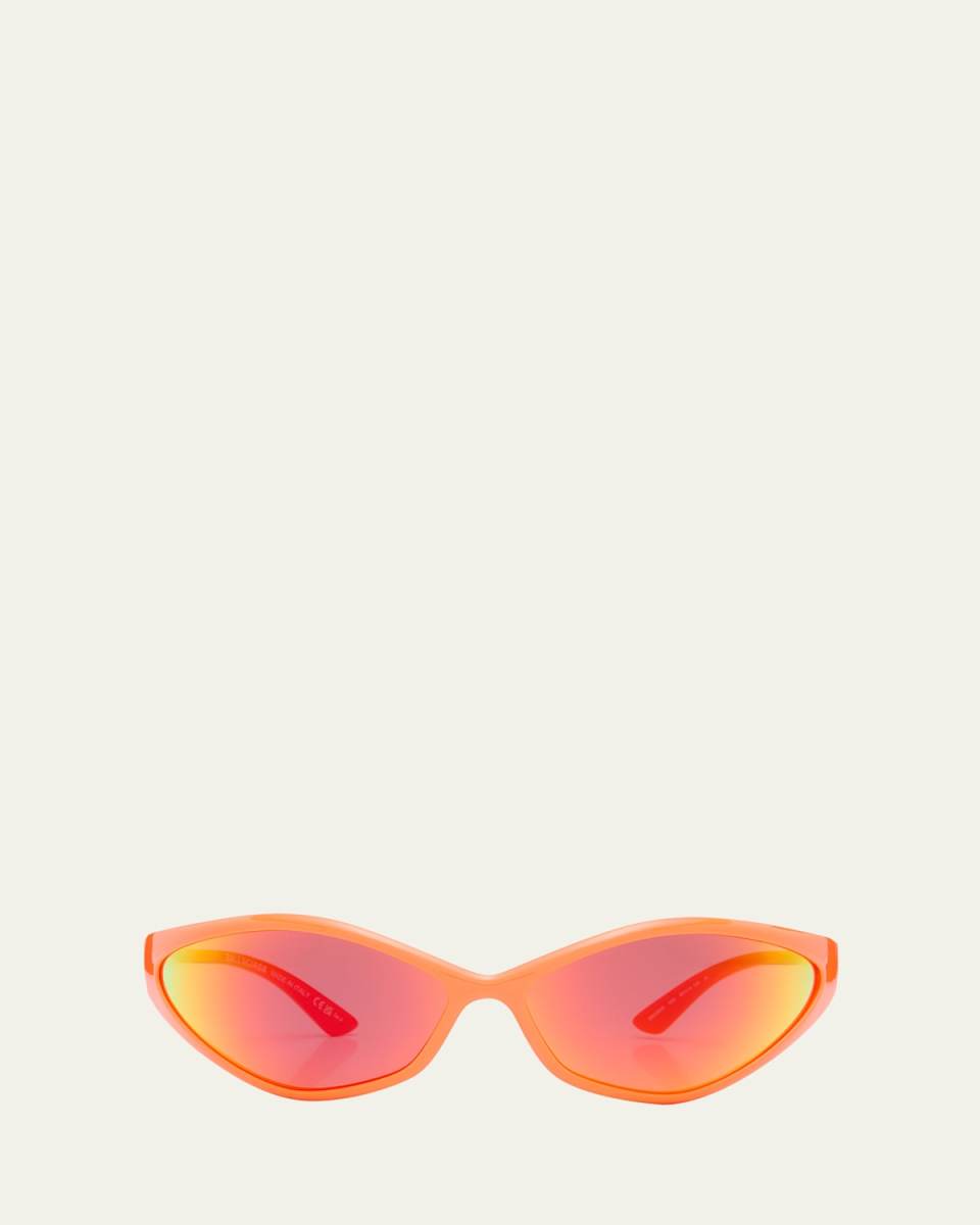 90s Oval Mirrored Injected Nylon Wrap Sunglasses