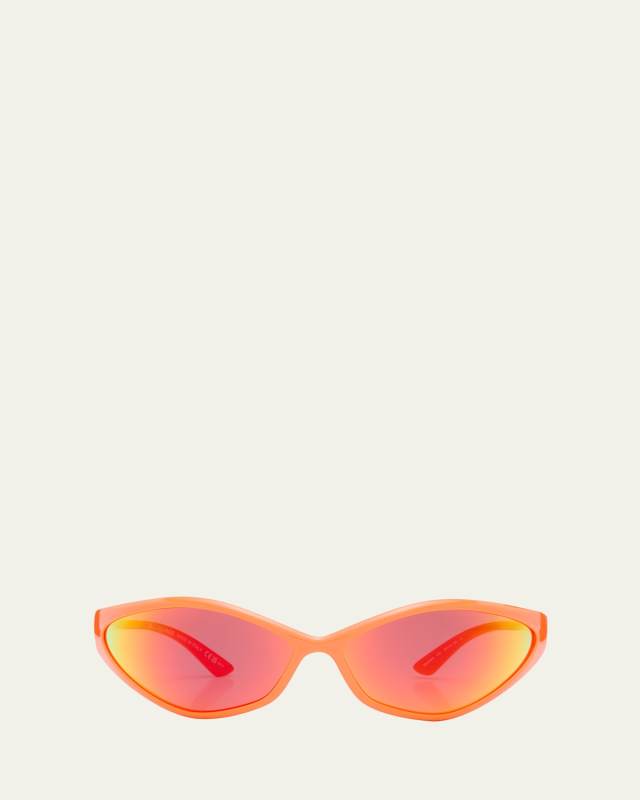 90s Oval Mirrored Injected Nylon Wrap Sunglasses