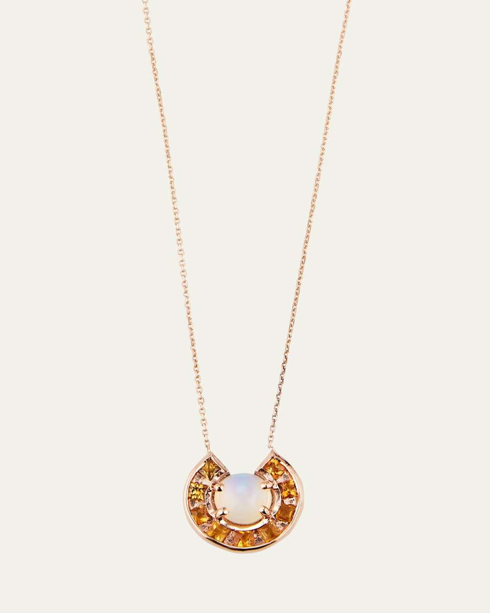 14k Rose Gold Moon Necklace