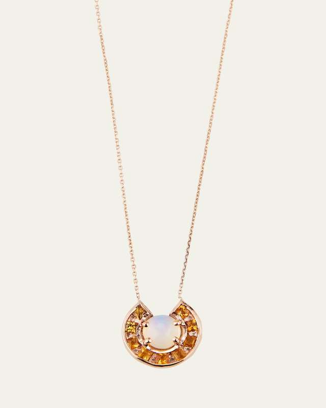 14k Rose Gold Moon Necklace