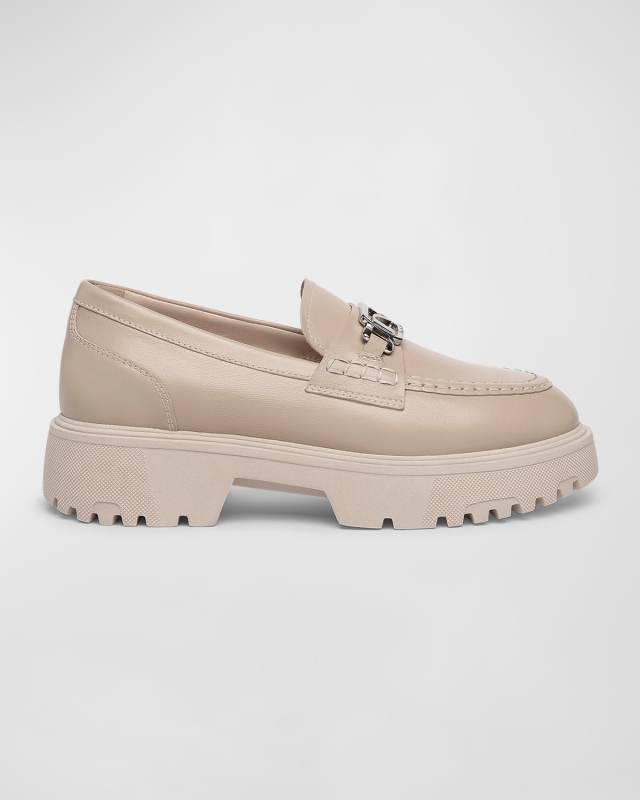 Leather Medallion Casual Loafers