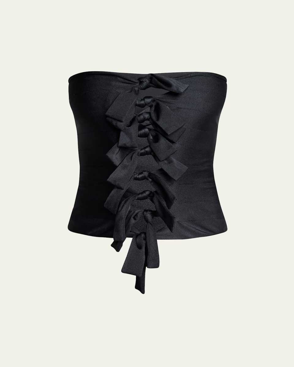 Strapless Jersey Knotted Gala Top
