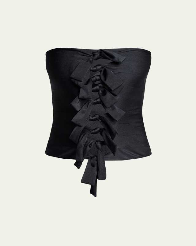 Strapless Jersey Knotted Gala Top