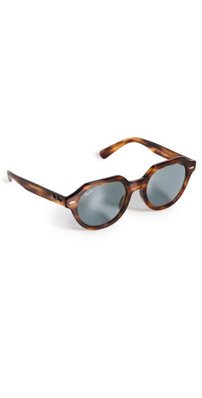 Ray-Ban Gina Low Bridge Fit Sunglasses Striped Havana/Blu