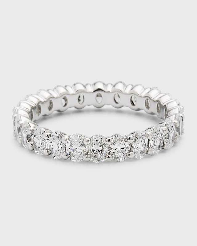Platinum Oval FG/VS Diamond Eternity Band, Size 6.75, 2.44tcw