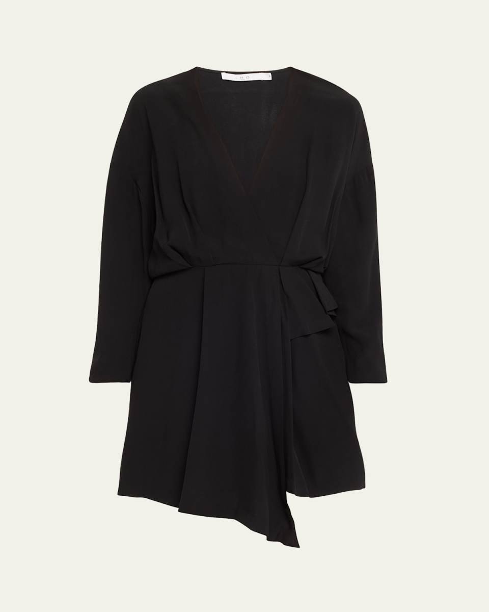 Ilune Draped V-Neck Mini Dress