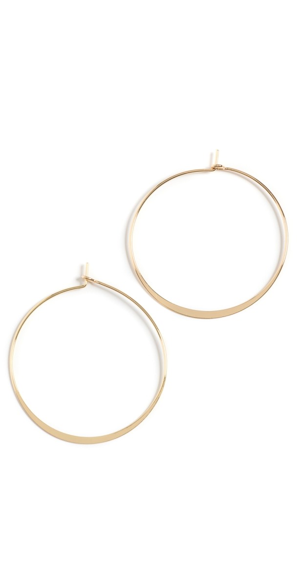 Argento Vivo G Knife Edge Hoop Earrings Gold