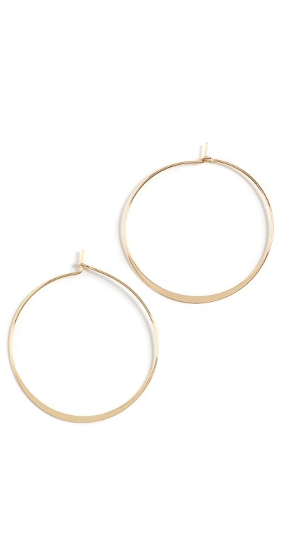 Argento Vivo G Knife Edge Hoop Earrings Gold