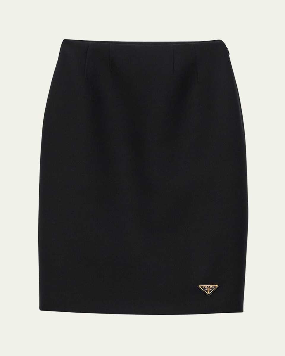 Pencil Tricotine Wool Skirt