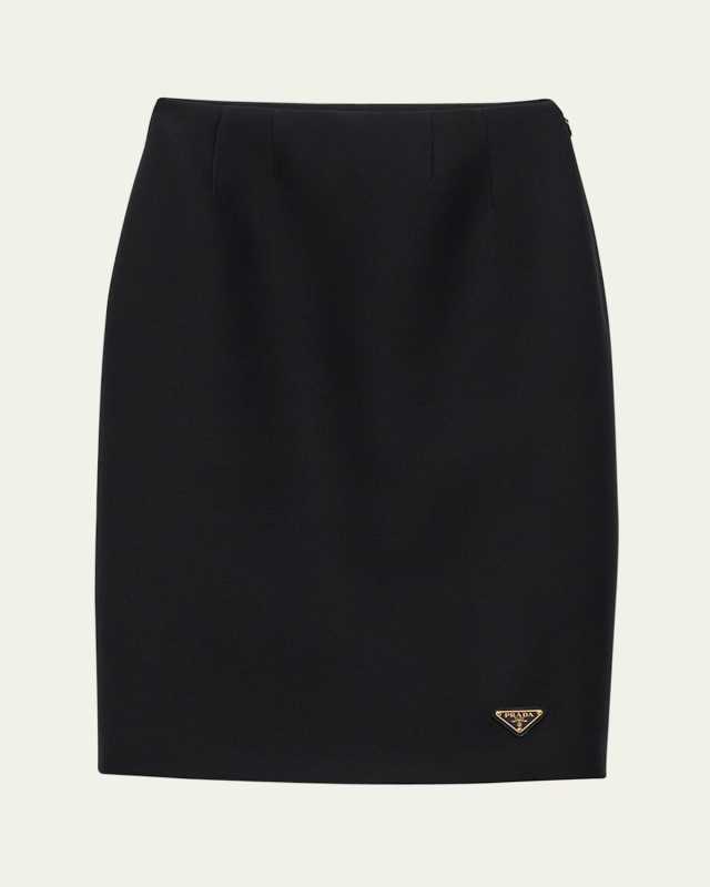 Pencil Tricotine Wool Skirt