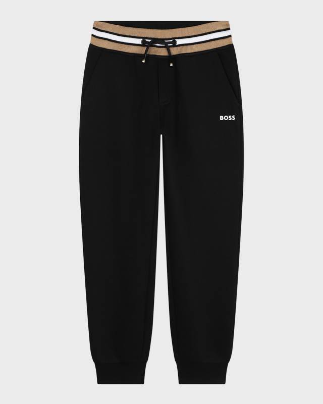 Boy's Logo-Print Fleece Trousers, Size 14-