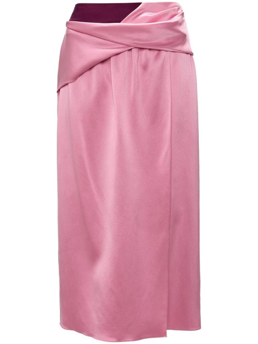 draped colour-block midi skirt