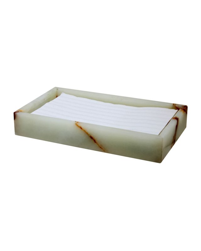 Myrtus Collection Light Green Onyx Guest Towel Tray