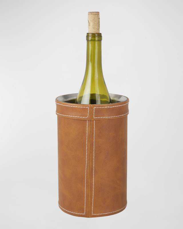 Faux Leather Stitched Wine Chiller