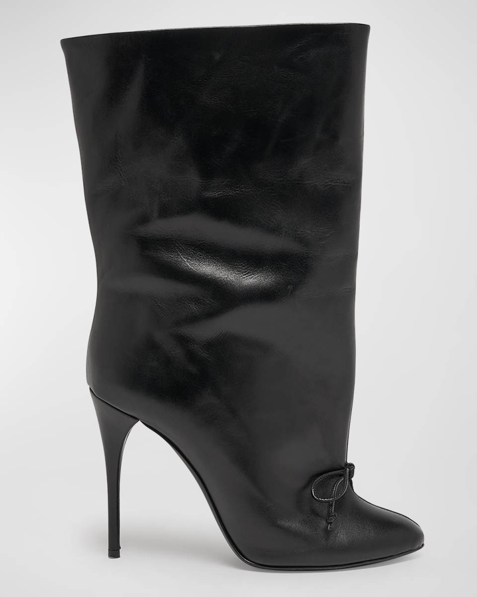 Calfskin Bow Stiletto Ankle Booties