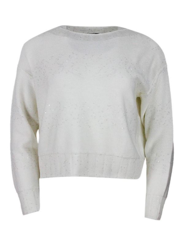 Lorena Antoniazzi Pull Col Rond - Blanc