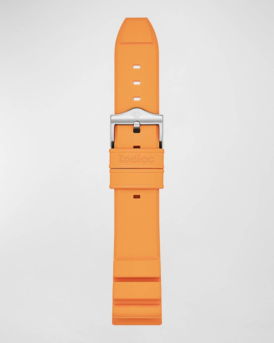 Men's Pro-Diver Orange Rubber Watch Strap, 20mm
