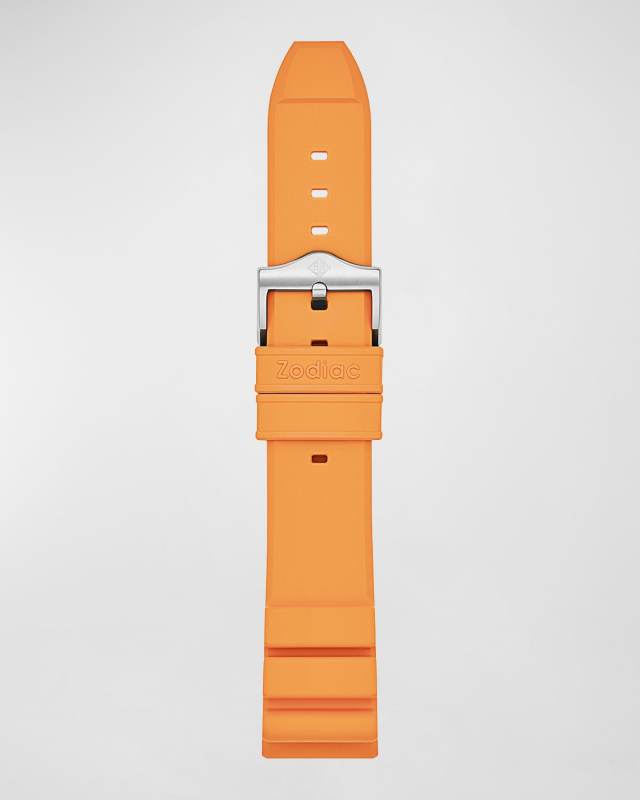 Men's Pro-Diver Orange Rubber Watch Strap, 20mm