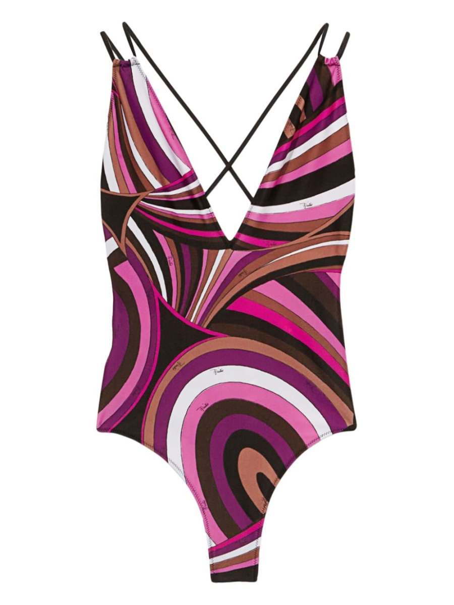 Iride-print swimsuit
