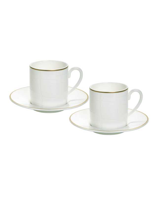 Alligator Espresso Cups & Saucers, Set of 2
