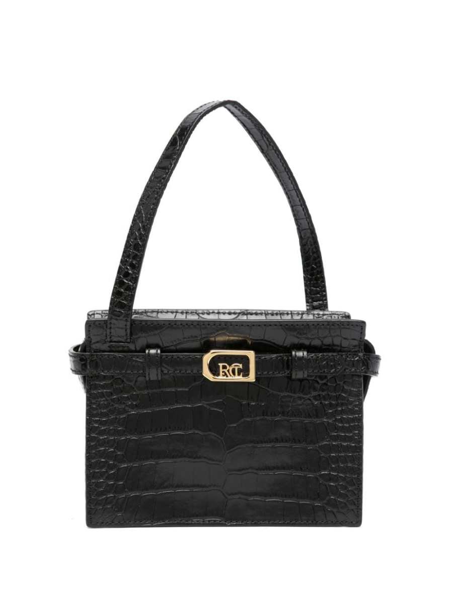 crocodile-effect leather bag