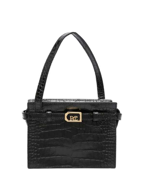 crocodile-effect leather bag