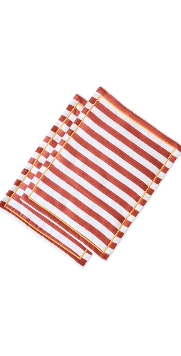 La DoubleJ Placemat Set of 2 Red and Whit