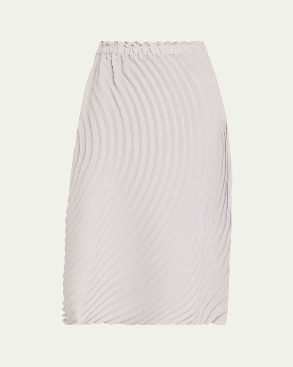 Resonant Pleats Tie-Back Midi Skirt