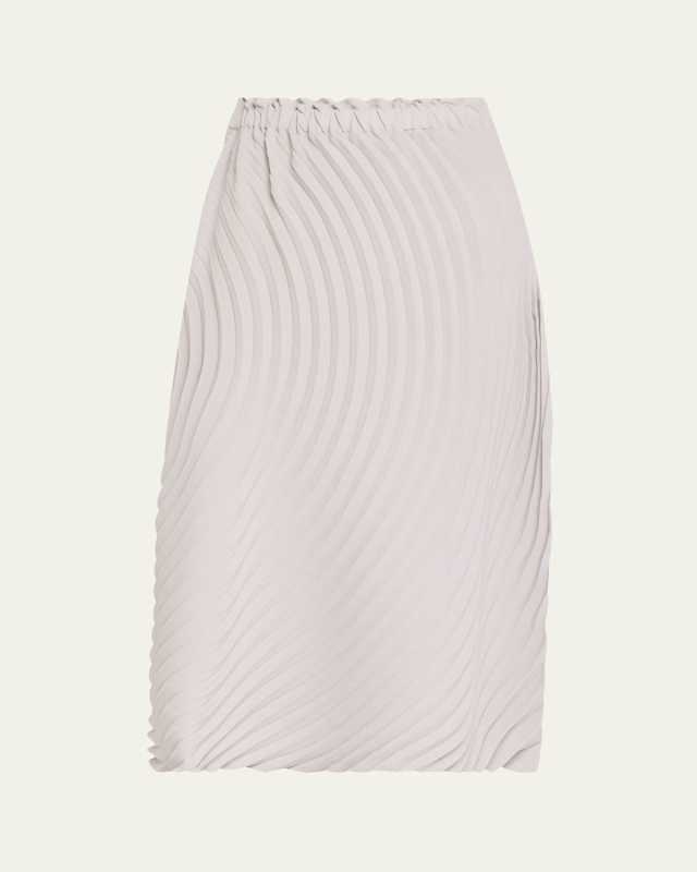 Resonant Pleats Tie-Back Midi Skirt