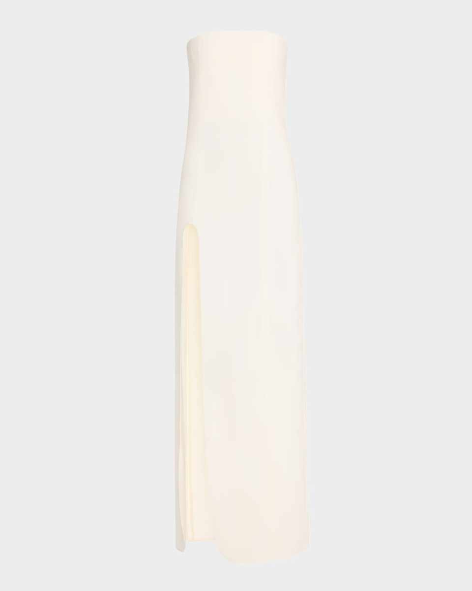 Strapless Slit Bustier Gown