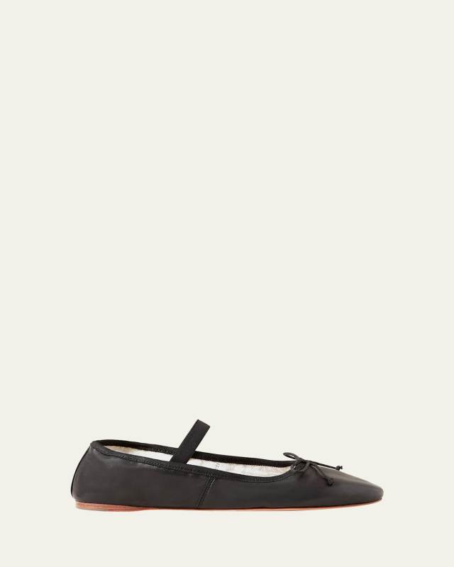 Leonie Lambskin Bow Ballerina Flats