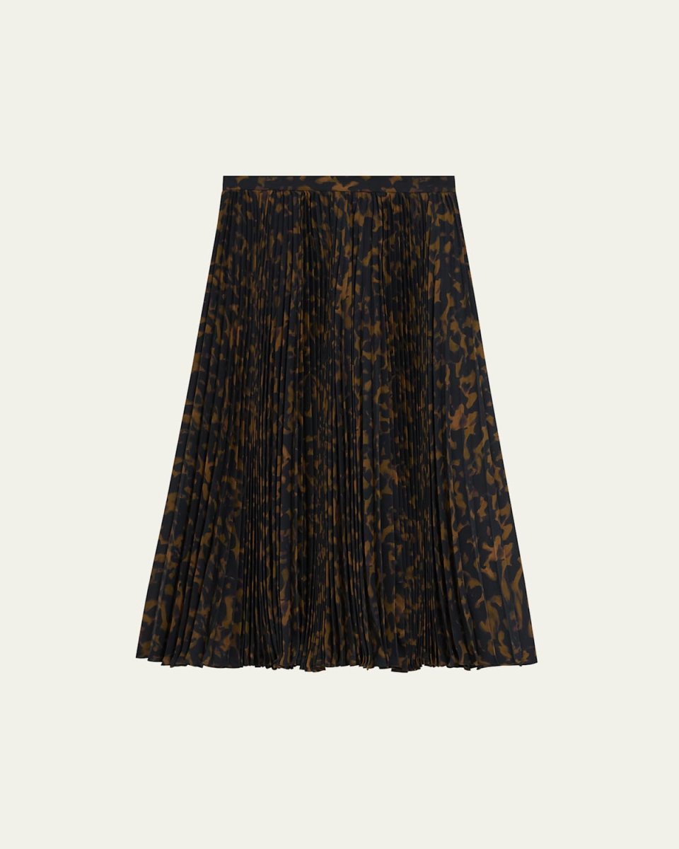 Sunburst Pleated A-Line Midi Skirt