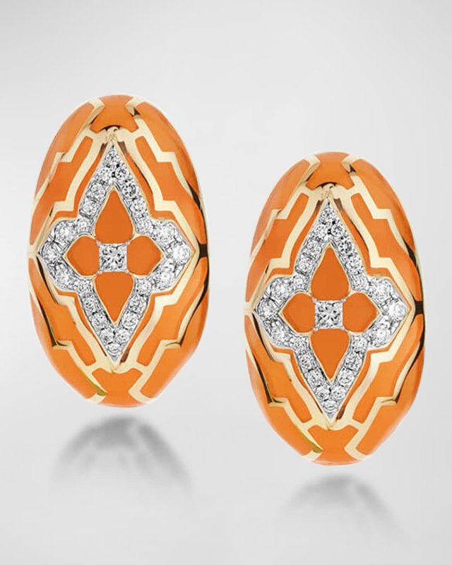 18K Yellow Gold Flush Orange Mumbai Day Dreamer Earrings