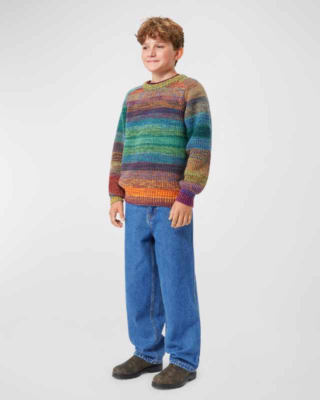 Boy's Bosse Multicolor Knitted Sweater, Size 7-16