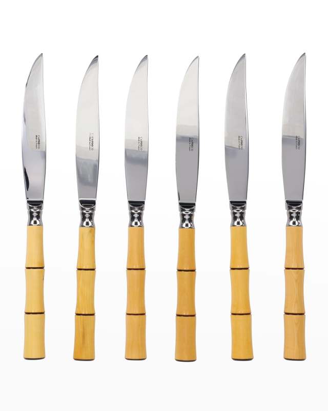 Byblos 6-Piece Steak Knives, Natural Wood