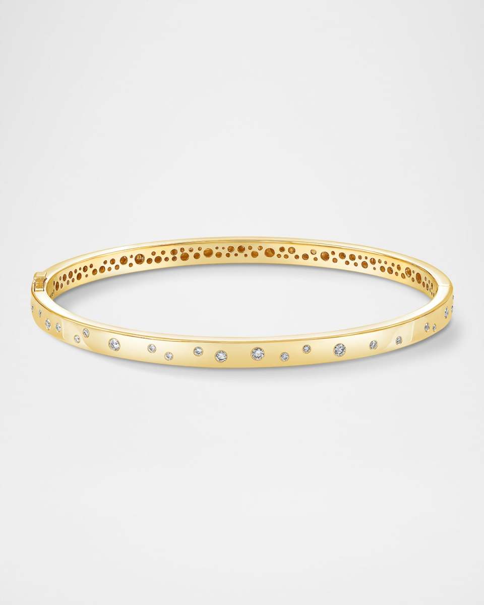 Stardust 18K Yellow Gold Constellation Bangle Bracelet with Diamonds
