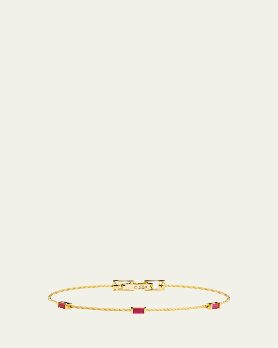 Unity 18k Wire Bracelet w/ 3 Rubies