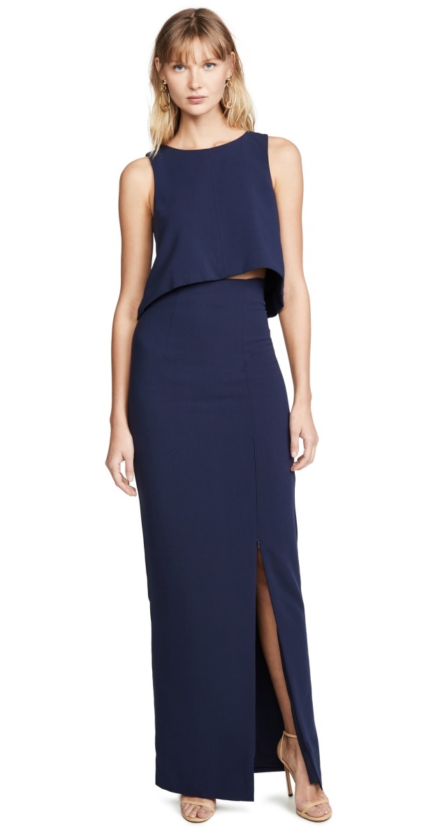 Black Halo Kacie 2 Piece Maxi Dress Pacific Blue