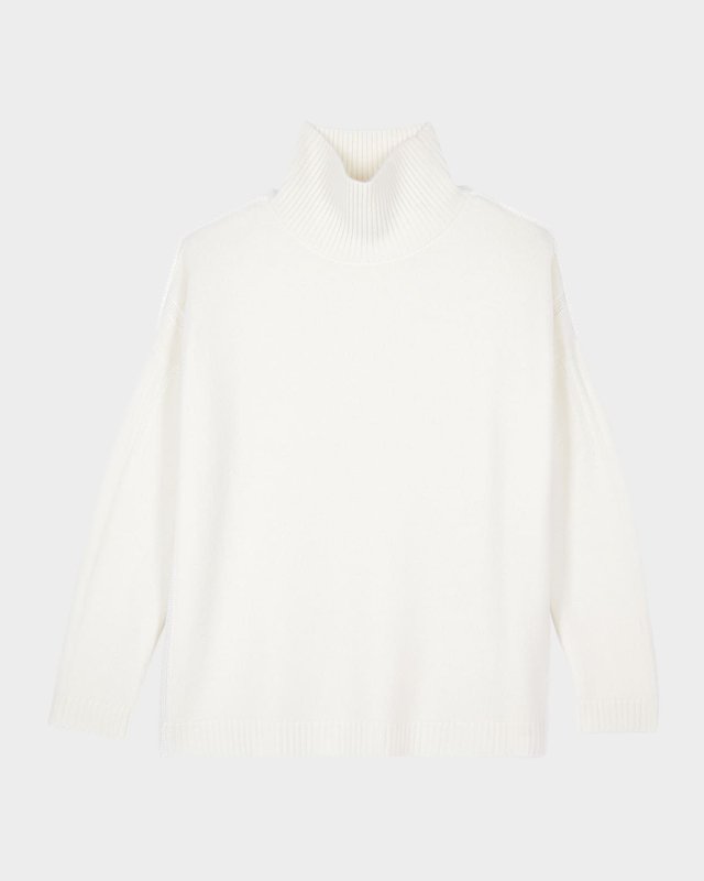 Mock-Neck Cashmere-Blend Sweater