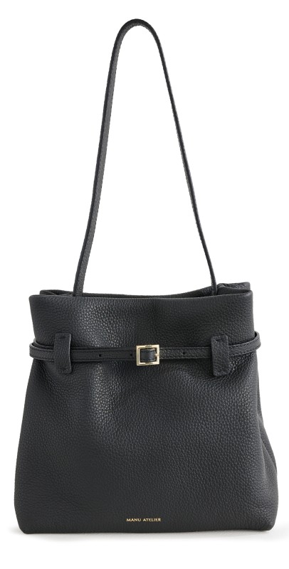 MANU Atelier Mini Tote Du Jour Full Grain Calf Leather Bag Black