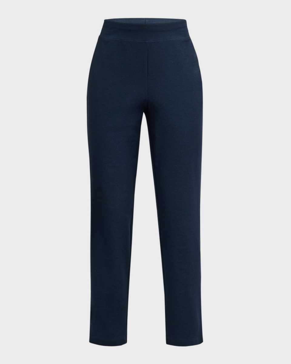 Petite Cropped Stretch Crepe Slim Pants