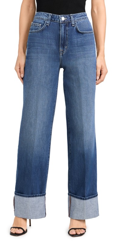 L'AGENCE Miley Cuffed Wide Leg Jeans Lampson