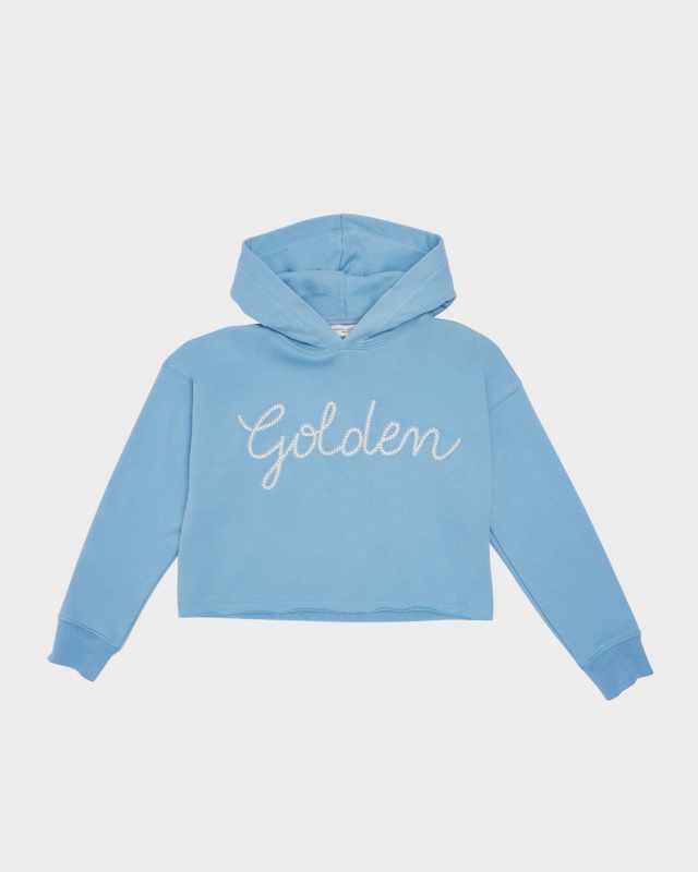 Girl's Journey Cropped Embroidered Hoodie, Size 12-14