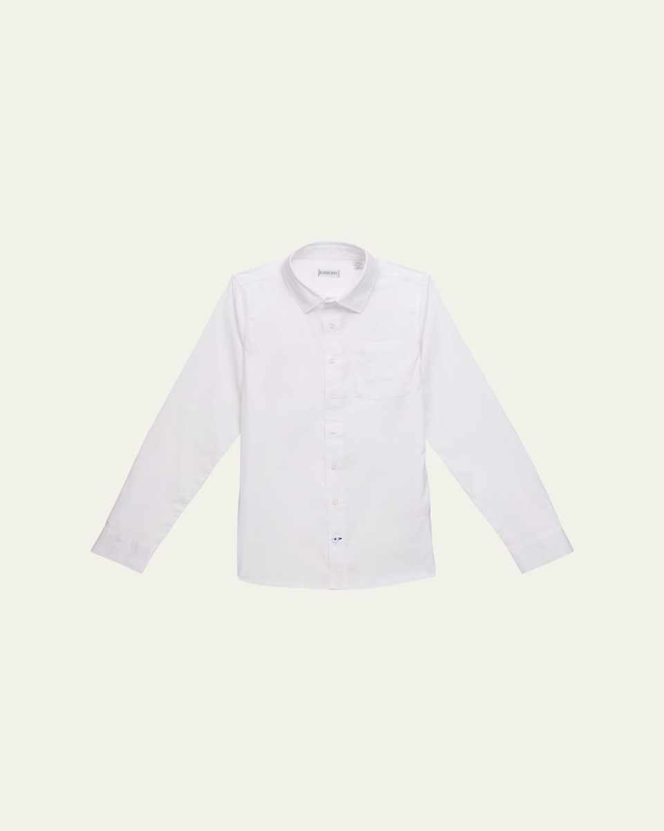 Boy's Owen EKD Stretch Cotton Poplin Long Sleeve Shirt, Size 3-14