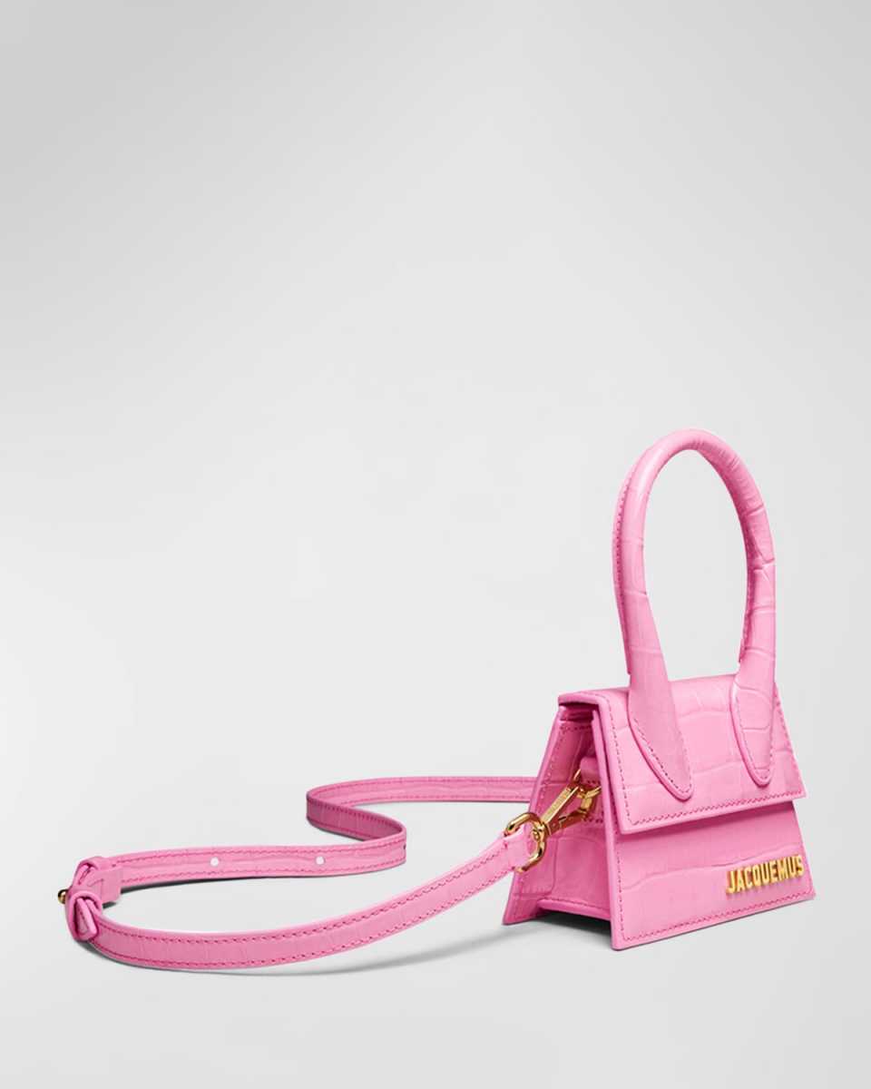 Le Chiquito Croc-Embossed Top-Handle Bag